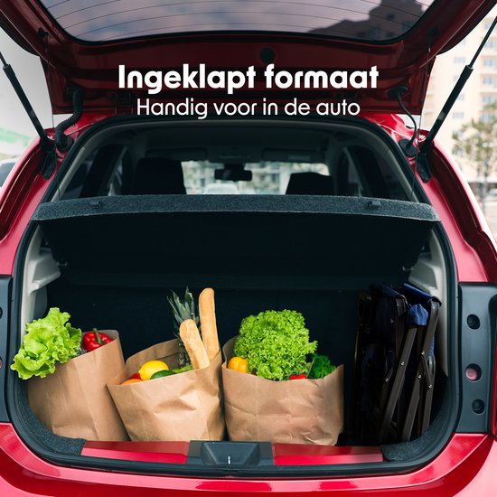 LifeGoods Bolderkar - Opvouwbaar - 80KG Draagkracht - 94L - Wasbaar Polyester - Blauw van LifeGoods — afbeelding 4