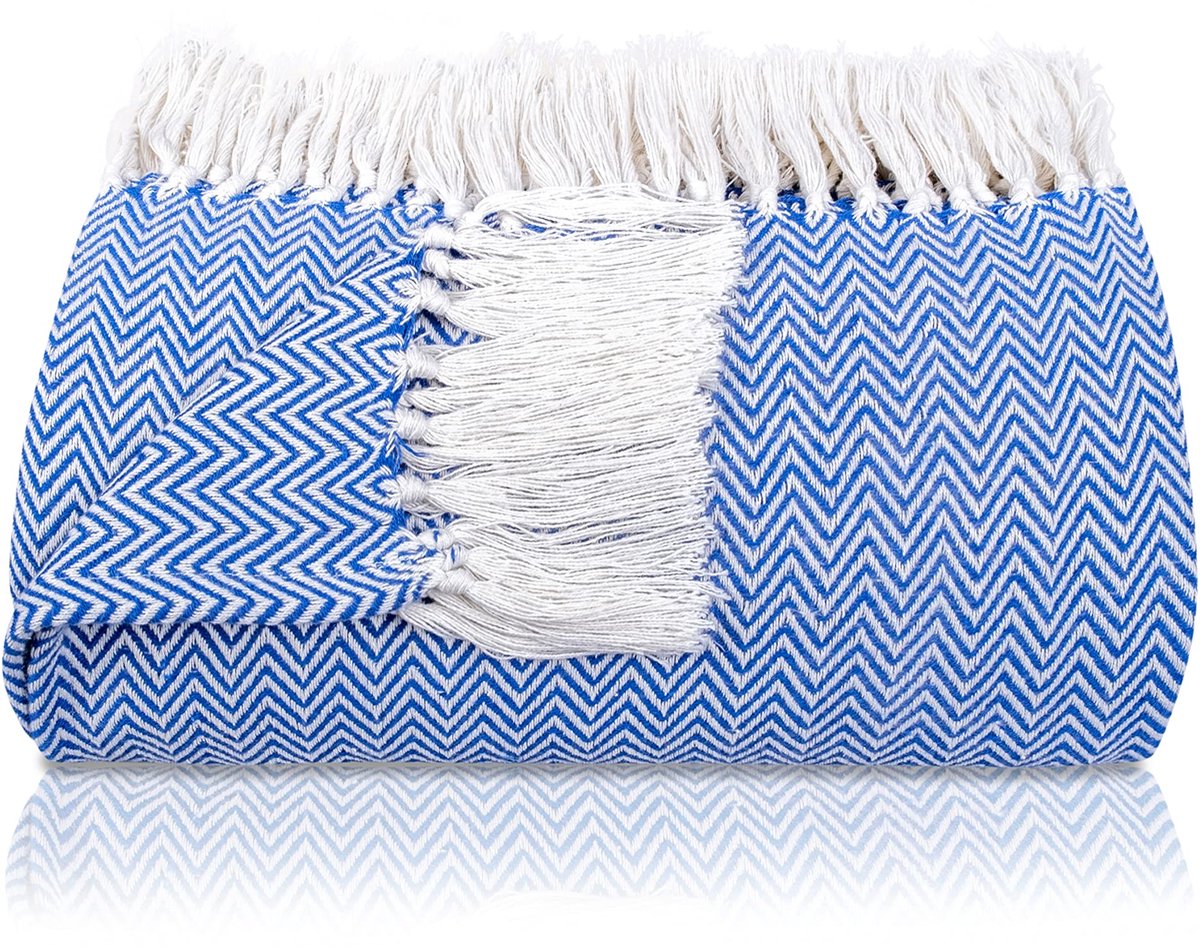Ibenzoa® Zachte En Stijlvolle Katoenen Sprei Met Franjes Voor Elke Ruimte