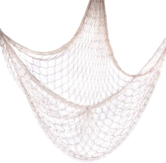 Visnet Wanddecoratie 150 x 200 cm - Decoratief Net voor Foto's en Feesten - Beige — afbeelding 2