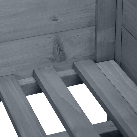 robotmaaier garage - 52,5 x 79 x 74 cm - met plantenbak - hout - grijs — afbeelding 2