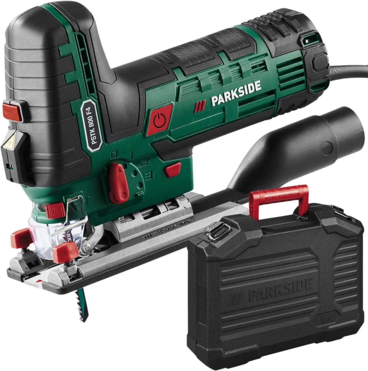PARKSIDE® Decoupeerzaag 800W - Met Lasergeleider, LED-licht en Stofafzuiging - Inclusief Koffer en 2 Zaagbladen - Elektrische Zaagmachines - Gereedschap