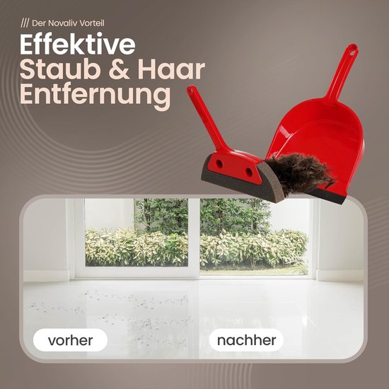 Novaliv schuimbezem met steel voor in het stopcontact & veegset kappersbezemset rubberen knopbezem hondenhaarverwijderaar bezem voor binnen tapijtbezem vloertrekker huishoudbezem wonderbezem van Novaliv — afbeelding 3