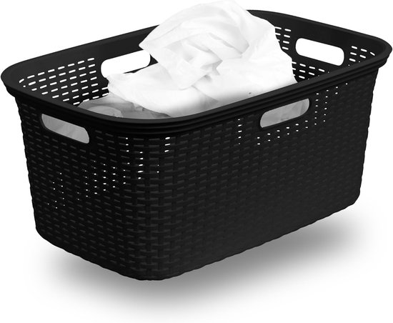 Rotan wasmand - twee vakken - rieten wasmanden