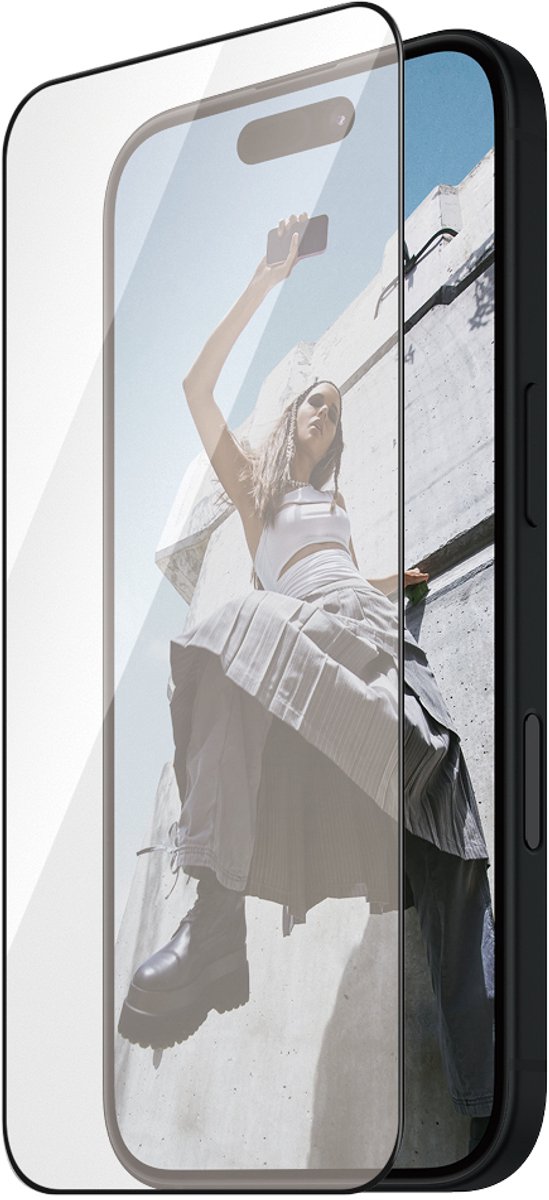 PanzerGlass SAFE iPhone 16 / 15 Ultra Wide Fit glazen screenprotector met zwarte rand
