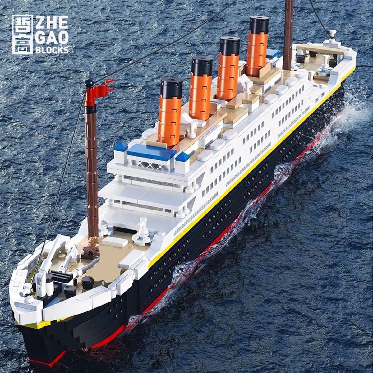 Zhe Gao 01010 Titanic bouwset | Classic creator boot | Technic ideas | STEM educatief speelgoed icons bouwpakket niet geschikt voor Lego | Cruise schip modelbouw voor volwassenen & kinderen | Bouwdoos met 1288 bouwstenen — afbeelding 10