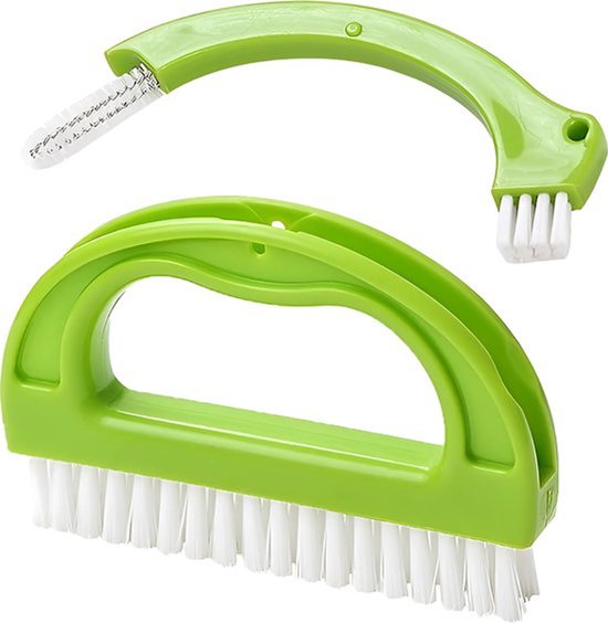 Foto: Syllio voegenborstel set van 2 schoonmaakborstel badkamer voegen voegenkrabber voegenreiniger schoonmaken borstel