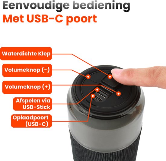Xssive BSP19 Bluetooth Speaker Draadloos - LED Verlichting - IPX3 Waterbestendig - Lange Batterijduur van Merkloos — afbeelding 4