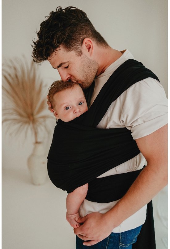 BABYLONIA Porte-Bébé BB EASY Dark Grey - Écharpe Portage Nouveau-Né Dès La Naissance 100% Coton Bio