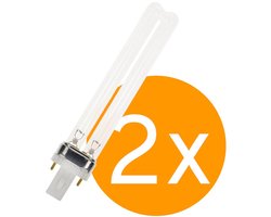 2 stuks | Philips TUV PL-S 9W/2P UV-C | G23 | Lengte 16.7cm | G23 (2 pins) | 9 watt | 9.000 Branduren