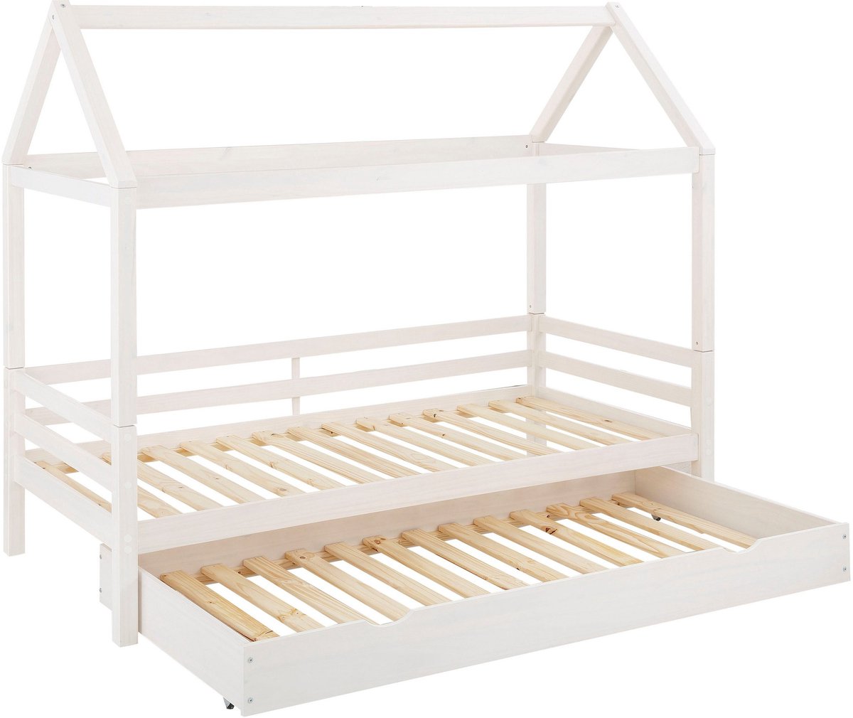 Notio Living Alpi2-Daybed 90x200 cm White with Canopy in Pine