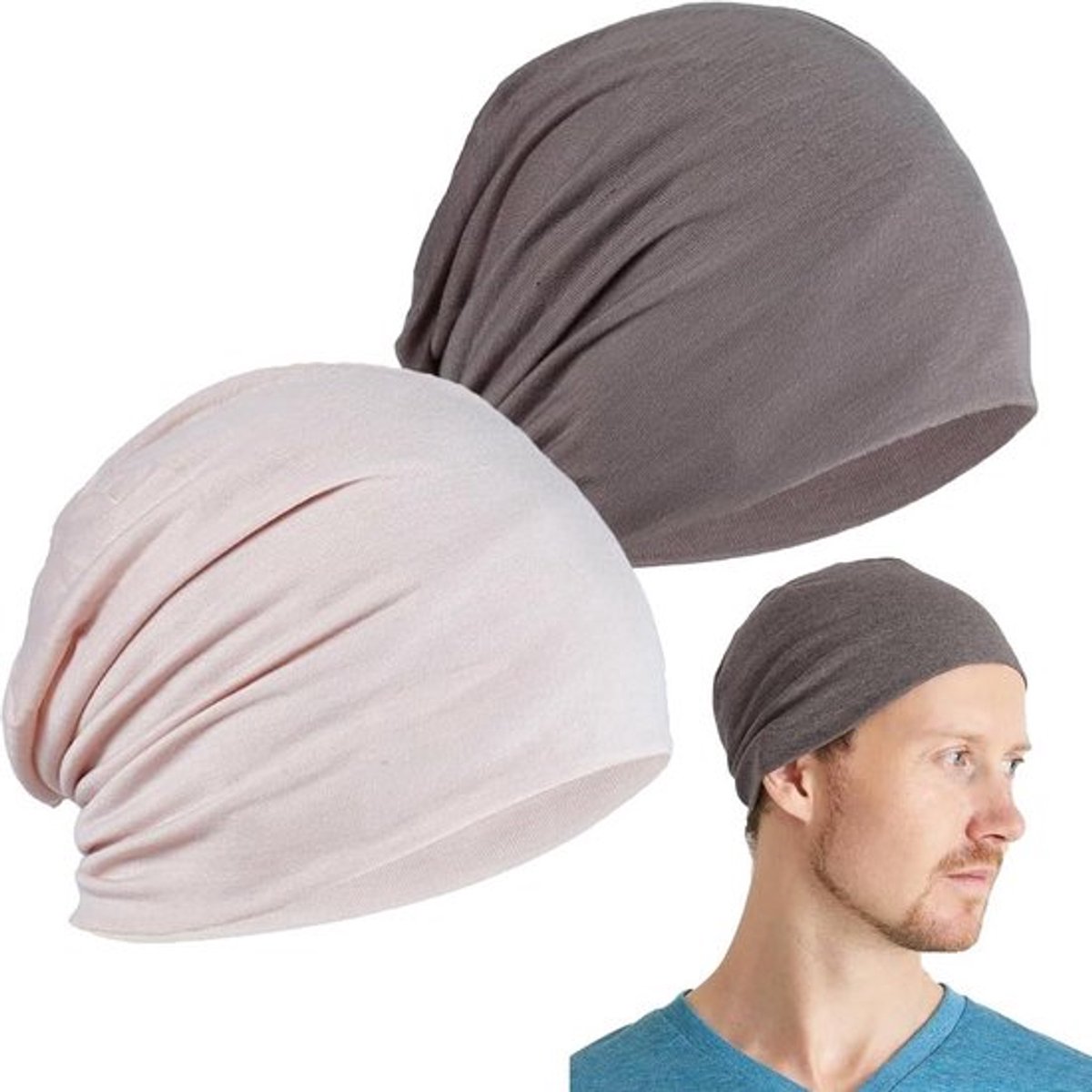 Slouchy muts van katoen voor chemo - kanker hoed - slaapcapuchon tulband - capuchon voor mannen en vrouwen .
