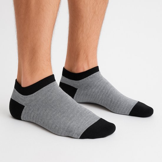 12 Paar Heren Sneakersokken Enkelsokken - Gestreept - Effen - Casual Daily - Fashion Sokken - Katoen - Maat 43-46 - Zomersokken B-6401