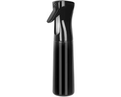 Vernevelingsfles - Continuous Spray Bottle - Superfijne Mist - Herbruikbare Plastic Fles - Voor Gezicht, Planten & Schoonmaak - Mee-eters + Zwarte Fles - 10 oz (300 ml) -1 Stuk