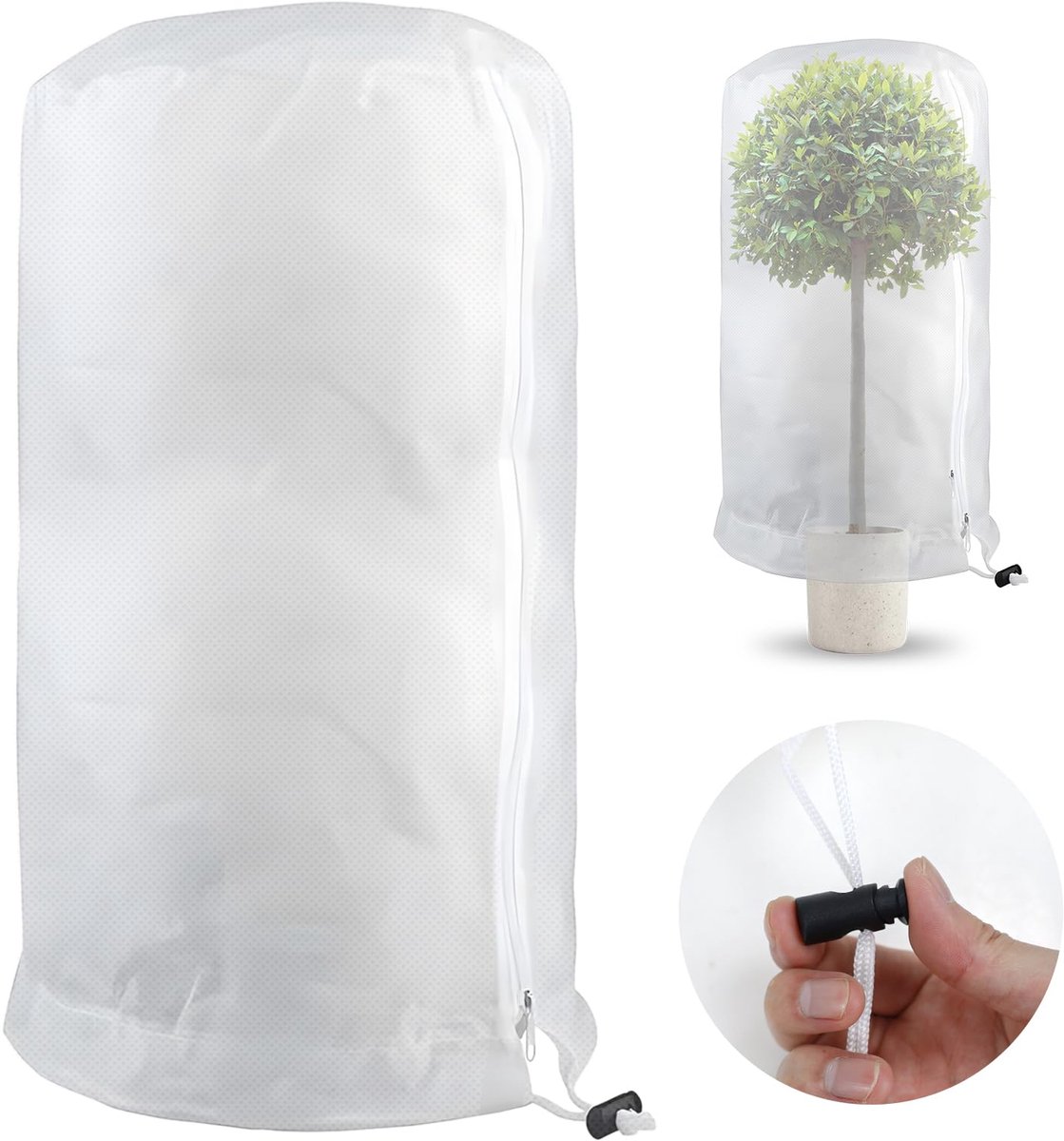 Ibenzoa® Plantenbeschermhoes voor Winterse Vorstbescherming, Ademend en Lichtdoorlatend met Trekkoord, Verschillende Maten