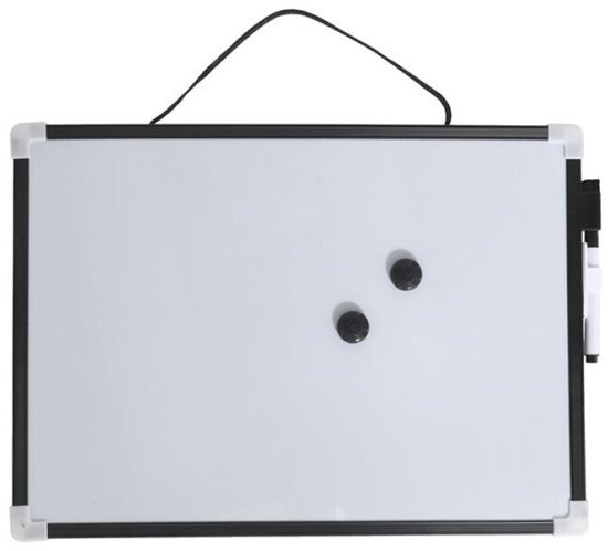 Gerimport Whiteboard/memobord magnetisch - mini - 23 x 18 cm - met marker en magneten