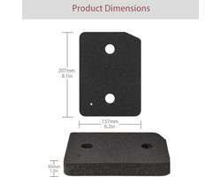 Droger Filter Sponsfilter - Warmtepompdroger - 207 x 157 x 30 mm Droger Pluizenfilter Sponsfilter - voor Wasdrogers - Basisfilter - zwart - 4stuks -geschikt voor Miele T1 Warmtepompdroger