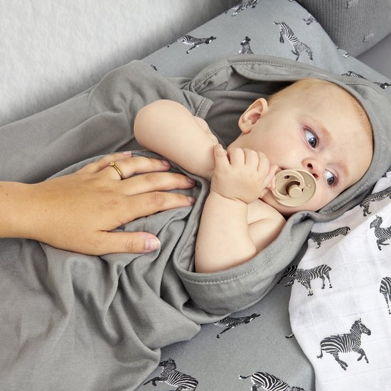 Meyco Baby Cheetah/Uni badcape - 2-pack - grey - 80x80cm van Meyco — afbeelding 5