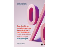 Overdracht van een algemeenheid van goederen of bedrijfsafdeling – fusies, overnames en splitsingen: btw-gevolgen