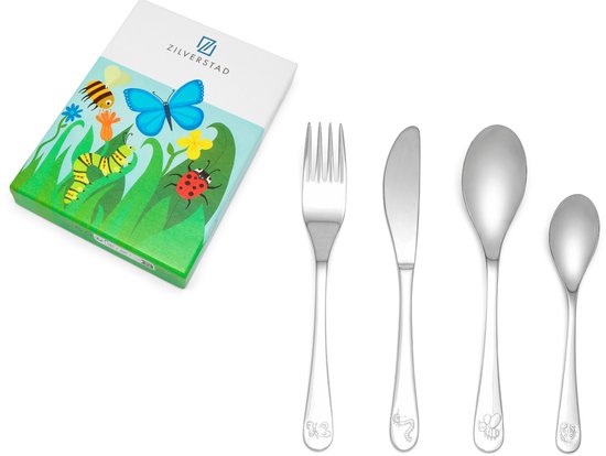Zilverstad - Couverts pour enfants Nature Friends - 4 pièces - acier inoxydable 18/10