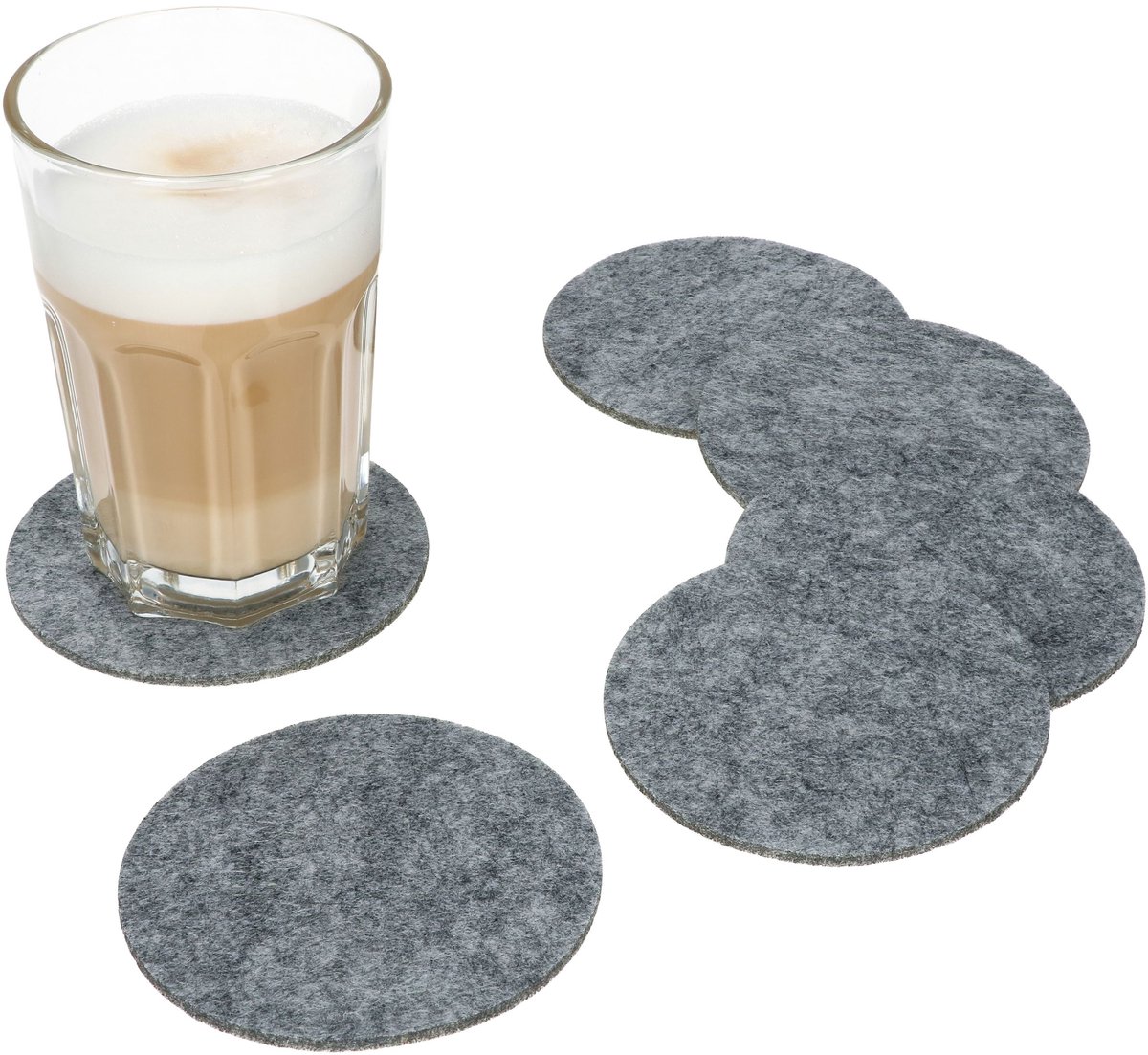 Set van 12 onderzetters vilt rond 10cm - 22280774 — cadeau in Wonen & Interieur - foto 3