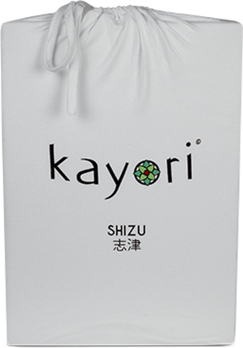 kayori Shizu Hoeslaken Jersey Stretch - 70-80x200-220cm - Matrasdikte 35cm - Rondom Elastiek - Biologisch Katoen - Strijkvrij - Zilvergrijs