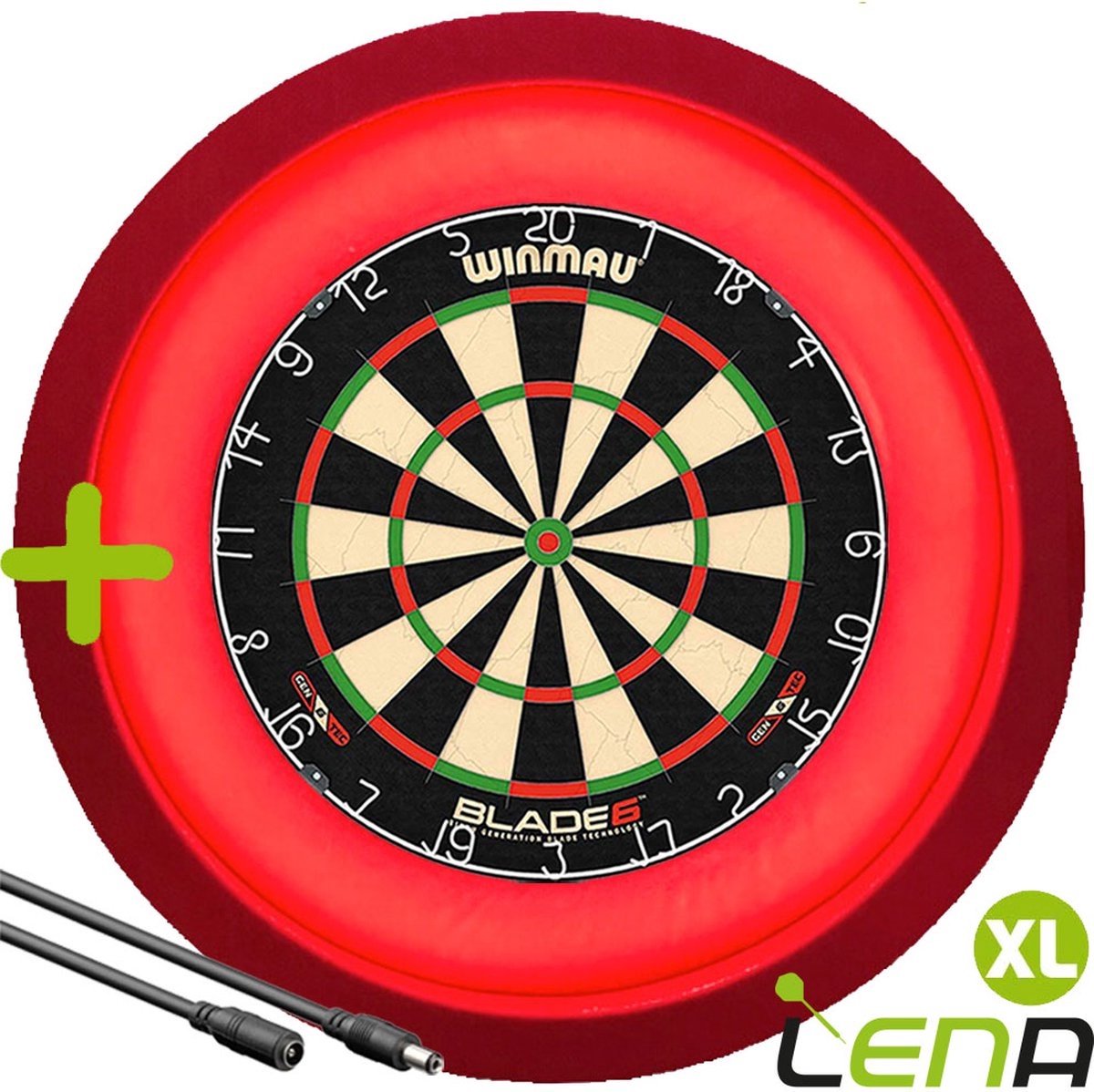 LENA Dartbordverlichting Deluxe XL (Rood ) + Verlengkabel (2.5m1)