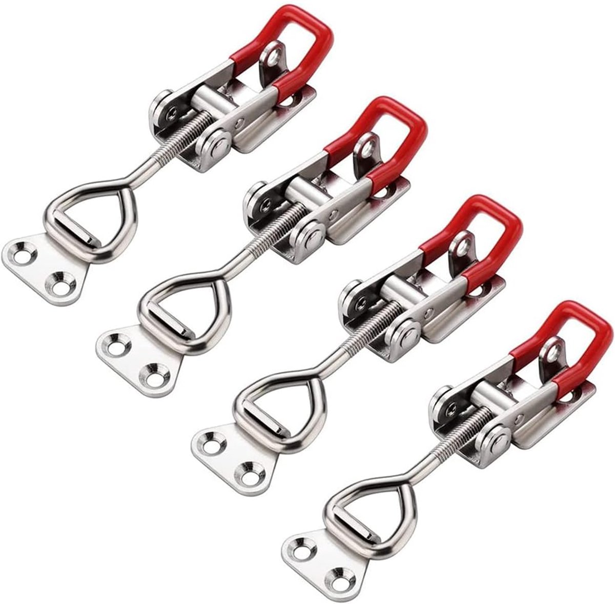 4 Stuks Verstelbare spansluiting 180 kg - Spansluiting Klemsluiting - Dubbele veiligheid - Verstelbare metalen hefboomsluiting - Verstelbare Kistsluiting - Hefboomsluiting met Gesp - voor Dozen, Kast, Lade, Vensterdeur