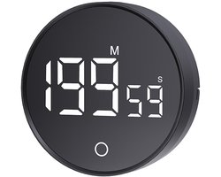 Digitale keukentimers, visuele timers, groot LED-display, magnetische afteltimer, voor koken, fitness, bakken, studeren, lesgeven in de klas, gemakkelijk voor kinderen en senioren, zwart