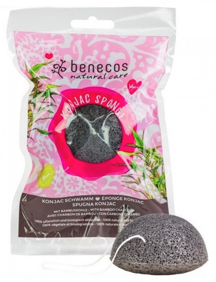 Goedkoopste Benecos Natural Konjac Sponge - black bamboo