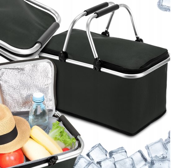 Panier pique-nique pliable - Sac isotherme - Sac de plage - Panier isotherme - 30 litres