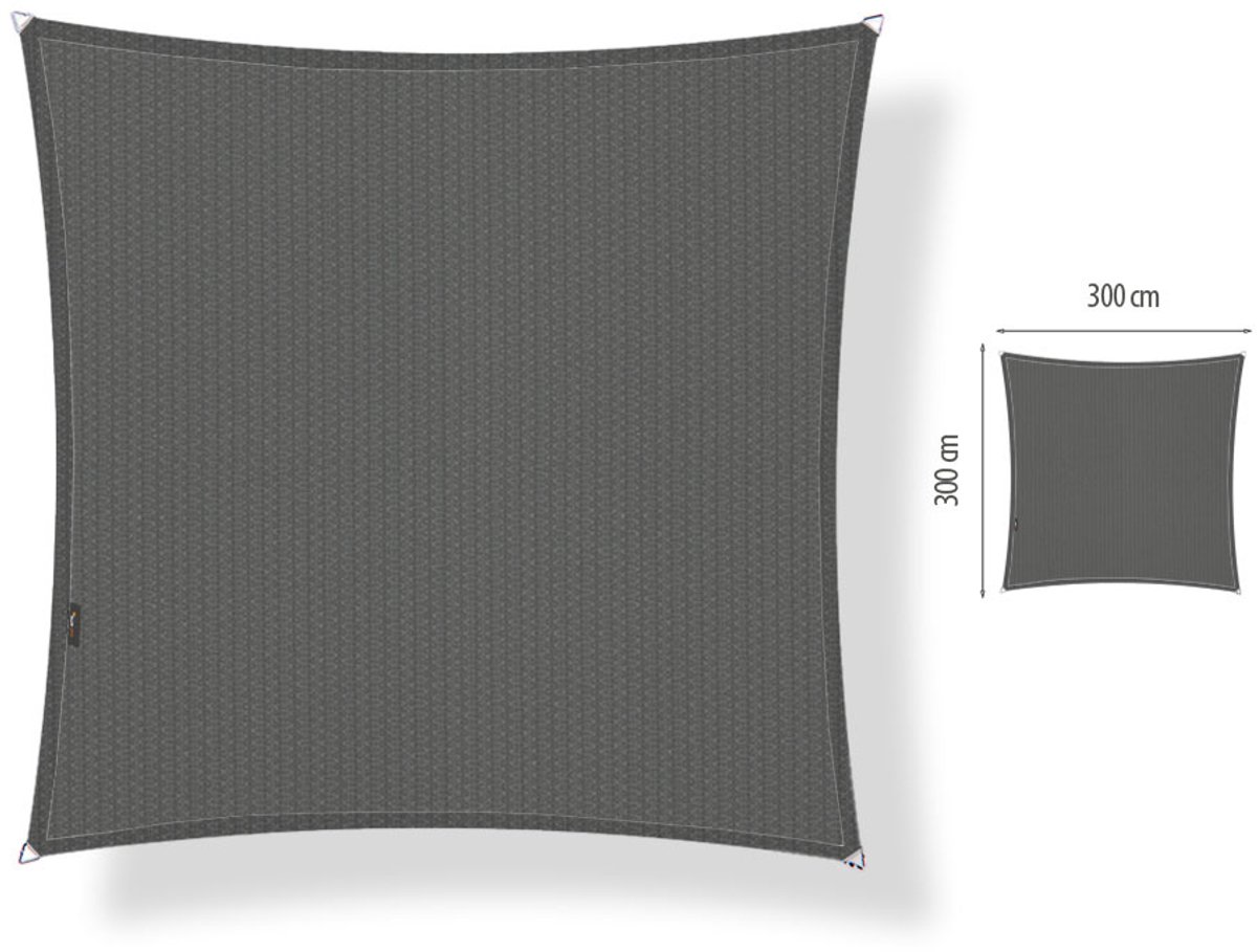 Schaduwdoek 3x3 vierkant Cool grey