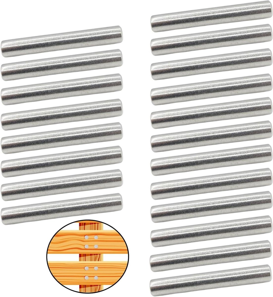 20 Stuk Deuvel Pin Rvs Plank Cilindrische Vorm Lokaliseren Pluggen Cilinderpennen Ondersteuning Pinnen voor Deuren Vensters Bed Boekenkast Fristafel