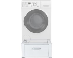 Thuys – Wasmachine Verhoger – Met Lade – Sokkel Met Laadcapaciteit tot 150 KG – Kast – Ombouw – Wasmachineverhoger – 63 x 31.5 x 54 cm – Wit