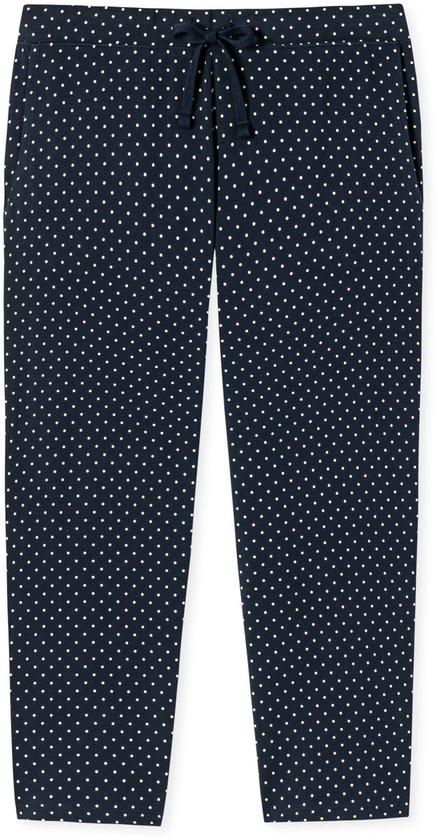 SCHIESSER Mix+Relax nachtkleding dames - dames broek 3/4-lengte stippen donkerblauw