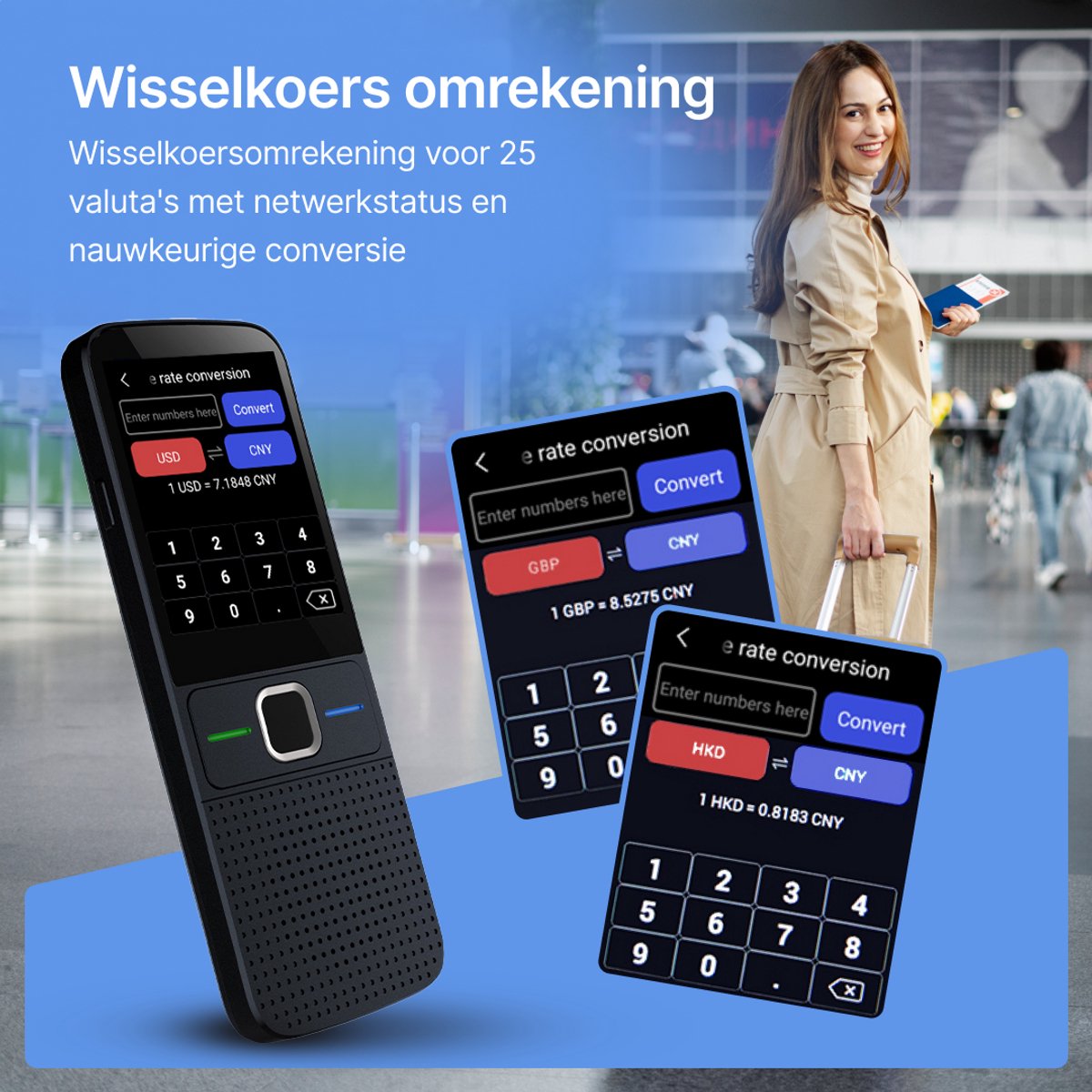 Afbeelding 3 van BALORS® Vertaalcomputer - Vertaal Apparaat - Slimme Vertaler - Draagbare Vertaler - Vertaalcomputer Met Spraak - Vertaalcomputer Offline - Vertaalapparaat Translator - 137+ Talen - Zwart