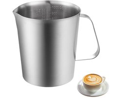 Ibenzoa® Professionele Roestvrij Stalen Melkschuimkan met Nauwkeurige Maatmarkeringen - 1000 ml