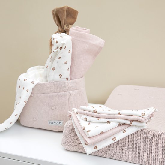 Meyco Baby Mini Panther washandjes - 3-pack - hydrofiel - soft pink - 20x17cm van Meyco — afbeelding 4