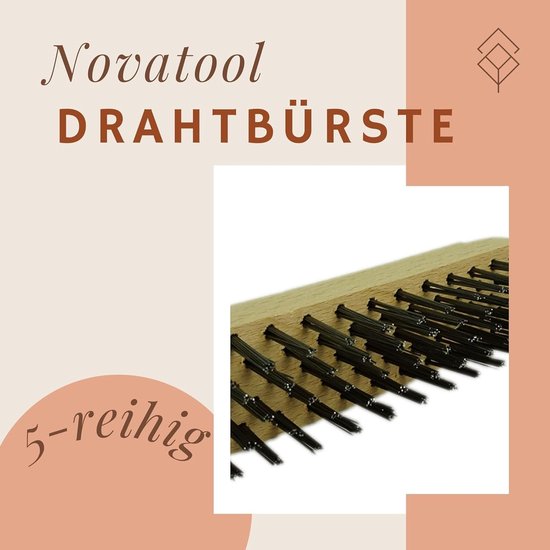 Draadborstelset I 3-rijig + 5-rijig I 27 cm lang I met houten handvat I remklauwborstel draadborstel krasborstel metaalborstel handdraadborstel draadborstel van Merkloos	 — afbeelding 5