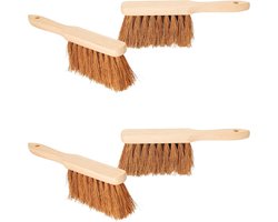 Set van 4 handborstels KOKOSHARREN auto handborstel bezem zachte haren kokosborstel industriële handborstel auto sneeuwborstel houten handborstel handborstel grove handborstel kampeerbezem auto handborstel buiten