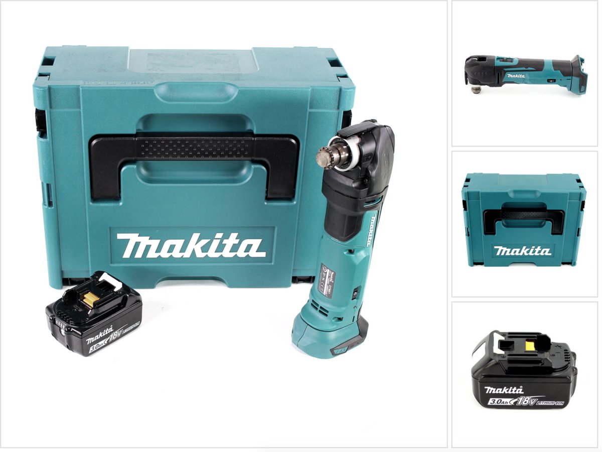 Makita DTM 51 F1J 18V Li-Ion accu multifunctioneel gereedschap in Makpac + 1x 3,0 Ah Li-Ion accu - zonder accessoires, zonder oplader