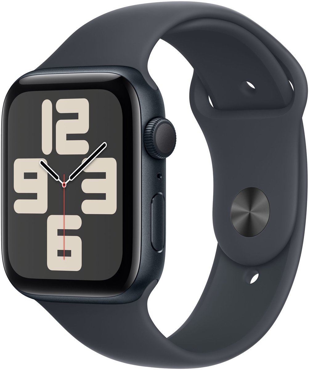 Afbeelding 3 van Apple Watch SE 2024 GPS 44mm Midnight Aluminium Case with Midnight Sport Band - S/M