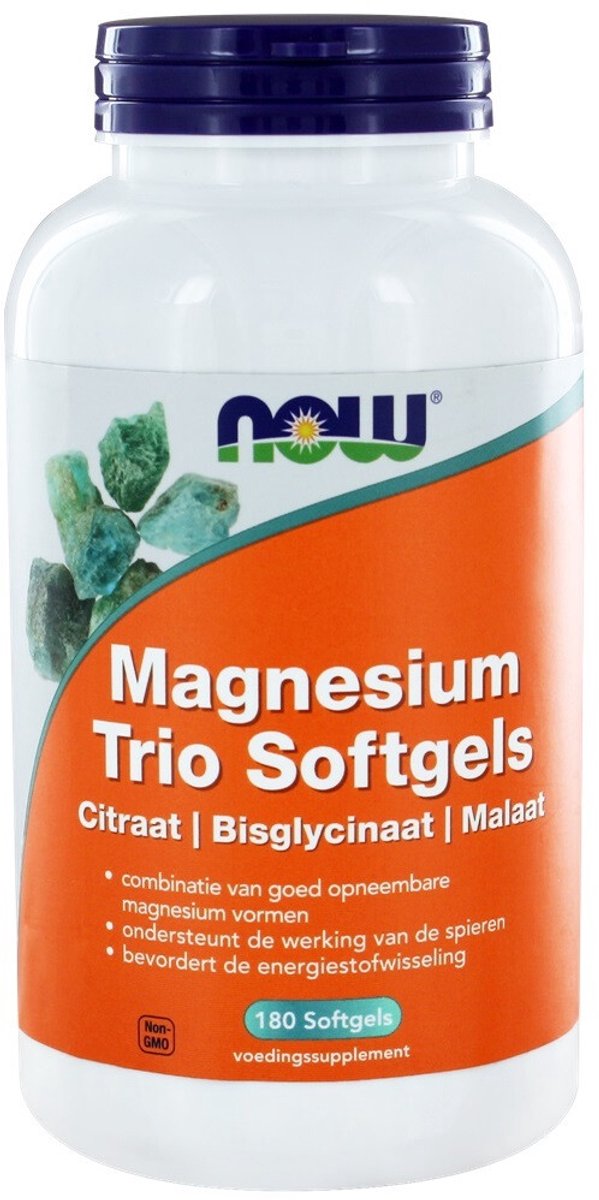 NOW - Magnesium Trio - 2 x 180 softgels - Voordeelverpakking