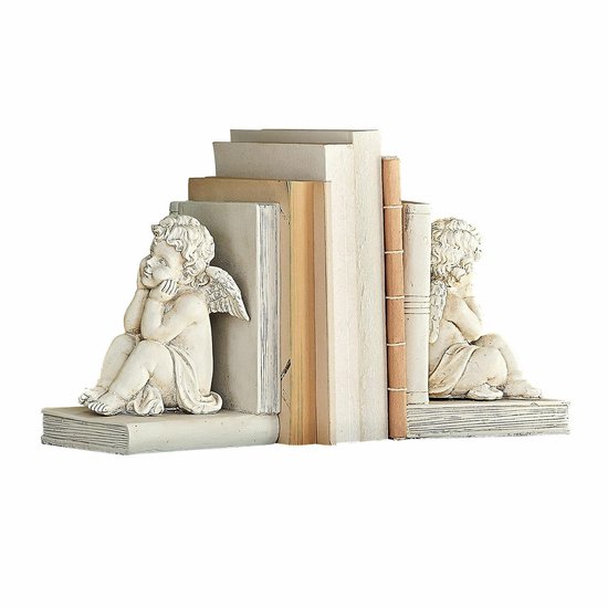 LOBERON Lot de 2 serre-livres Yrene blanc antique