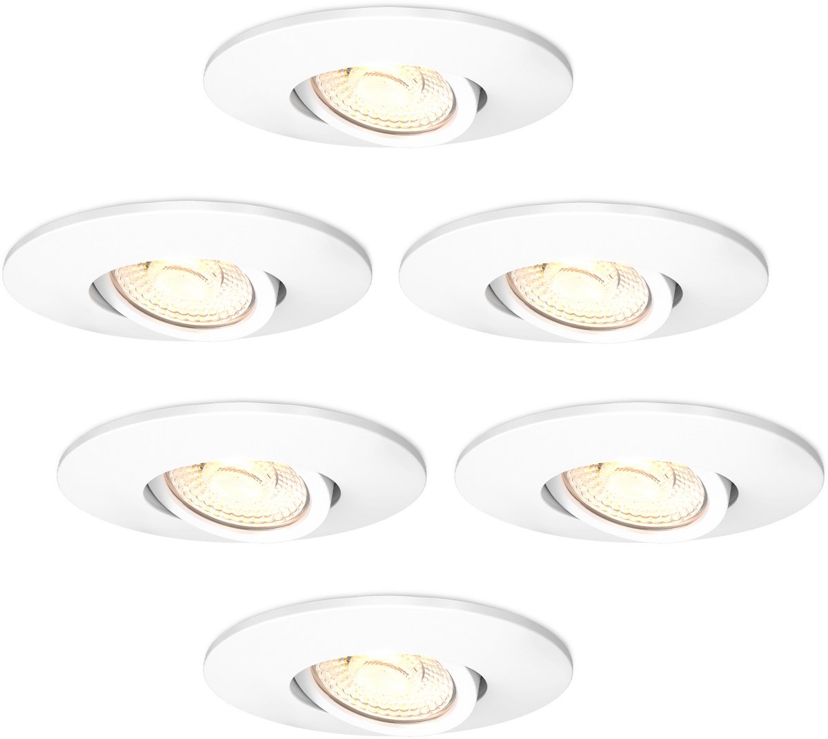 Ledvion - 6x LED Inbouwspot - Wit - 6W - CCT 2200K-4000K - Ø96mm - Dimbaar - RVS - IP65
