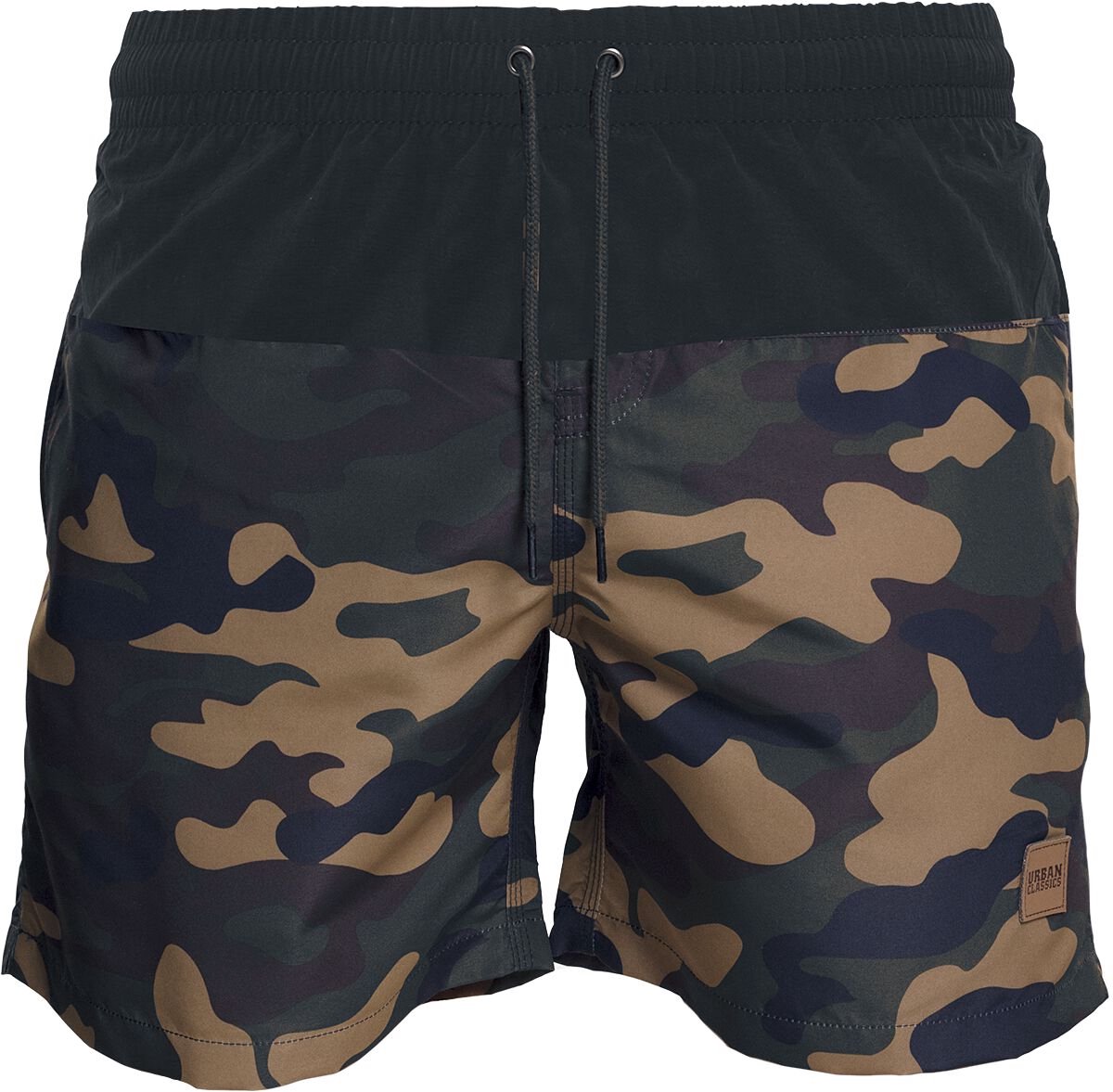 Urban Classics Block Swim Heren Zwembroek woodland/ M Zwart