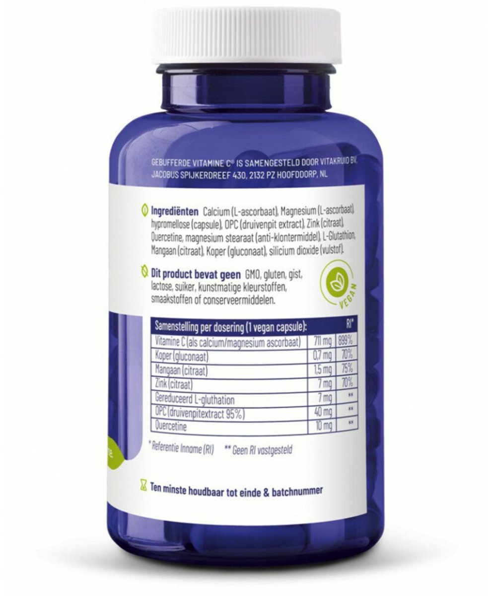 Goedkoopste 2x Vitakruid Gebufferde Vitamine C 90 vegacapsules