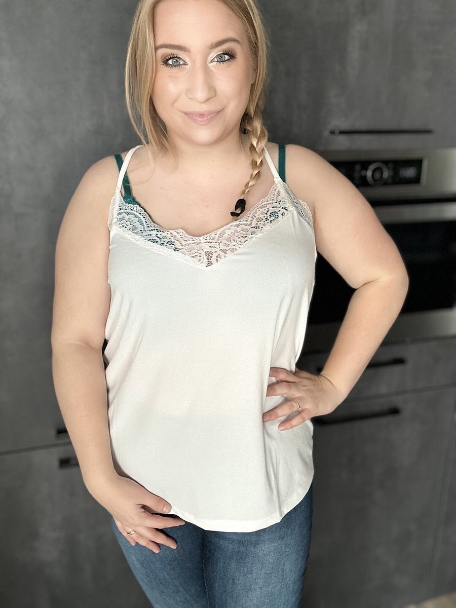 VERO MODA VMANA S/L LACE TOP GA NOOS CURVE Dames T-shirt - Maat S-42/44