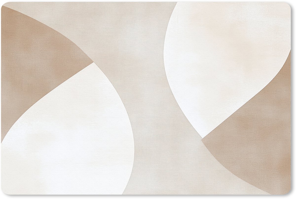 Muismat 27x18 cm - Mousepad Bruin - Japandi - Abstract - Muismatten