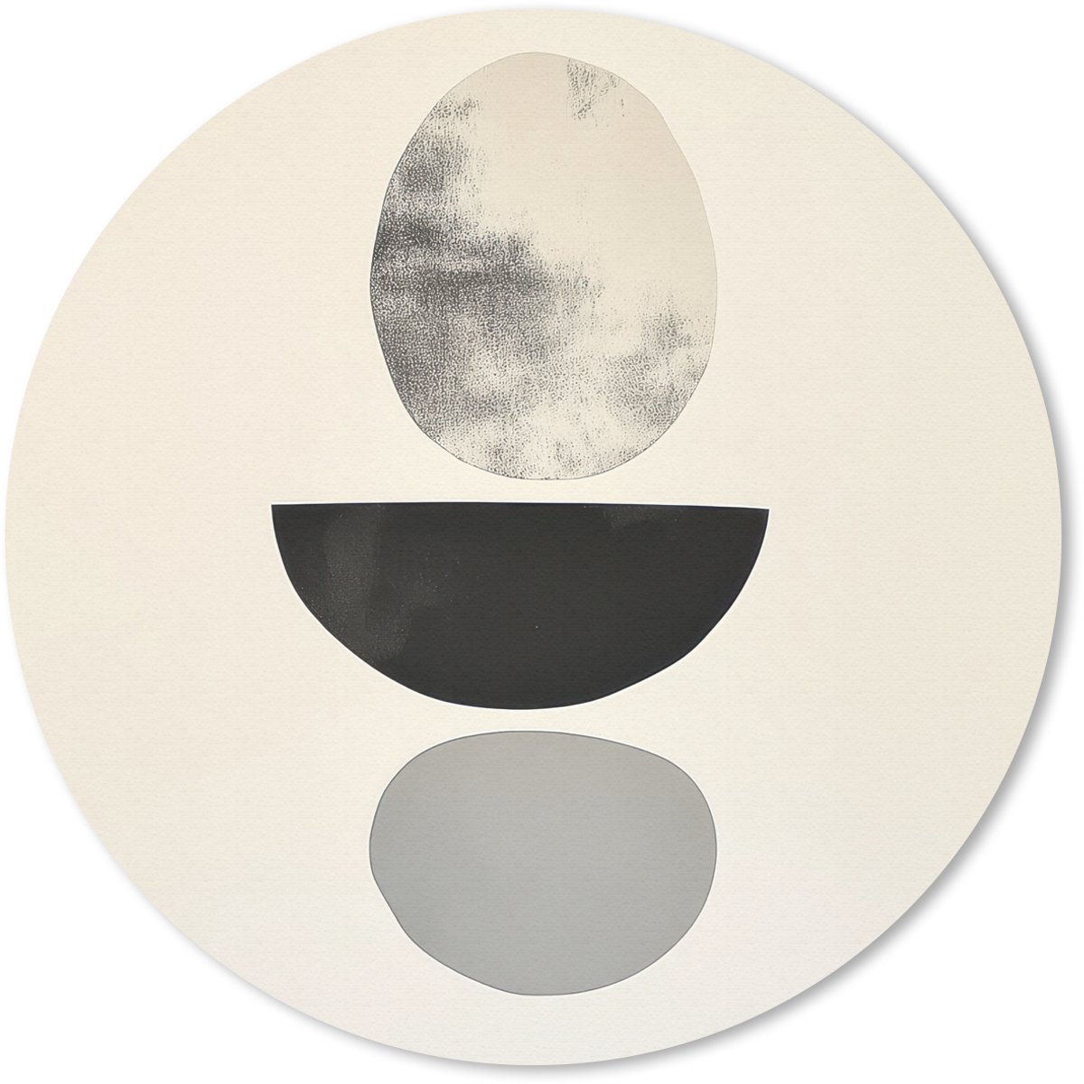 Muismat rond 50x50 cm - Mousepad Beige - Japandi - Wabi sabi - Ronde muismatten