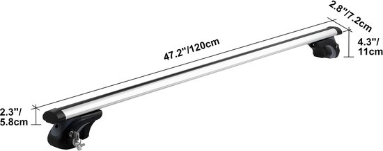 Galeries de toit universelles, 120 cm, aluminium, charge 90 kg, réglables, avec protection antivol, pour SUV, berlines, fourgonnettes